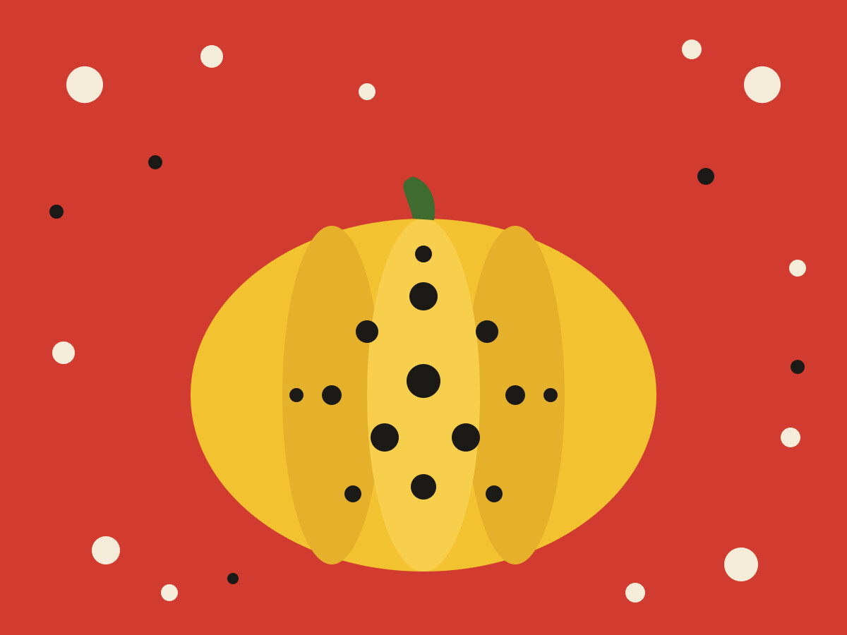Illustration of a polka-dot pumpkin