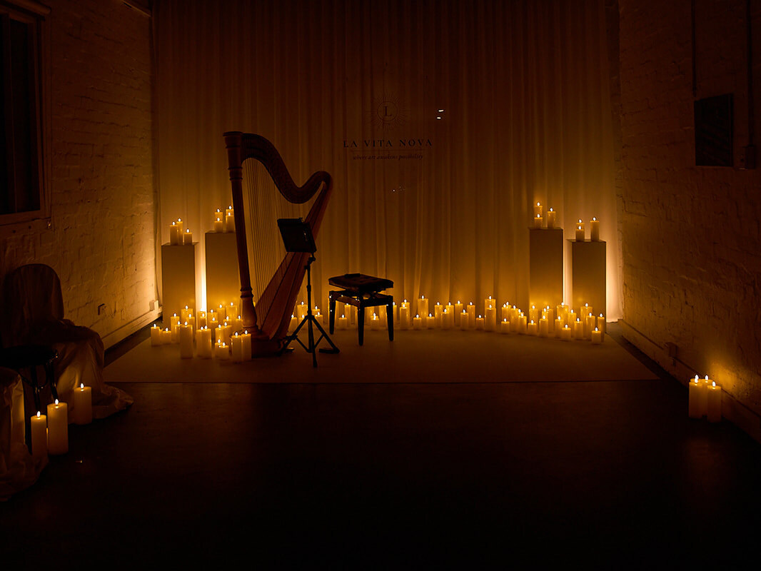 The studio by candlelight at La Vita Nova